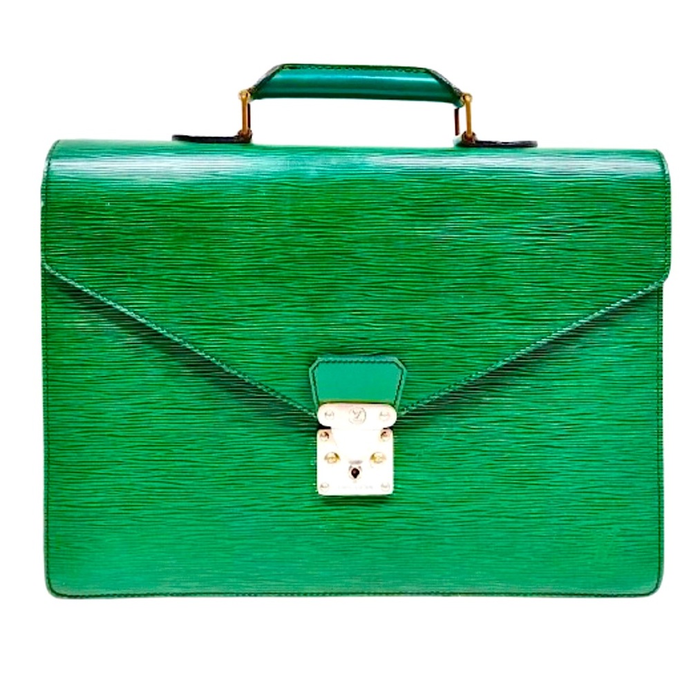 LOUIS VUITTON Borneo Green Epi Leather Ambassador Business Briefcase Laptop Bag - Picture 16 of 16